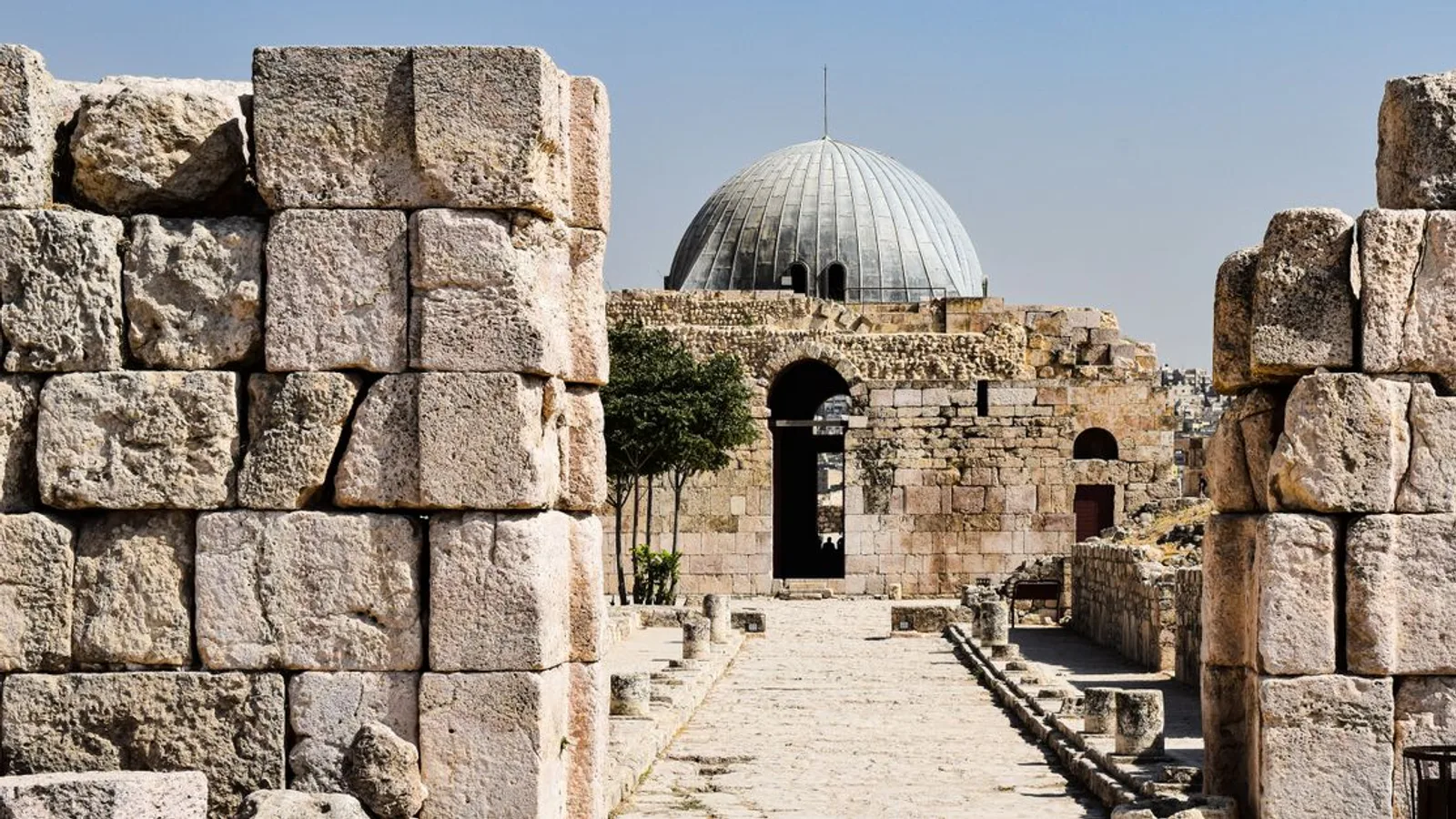 Explore the historic Umayyad Palace ruins in Amman, Jordan, showcasing ancient architecture.
